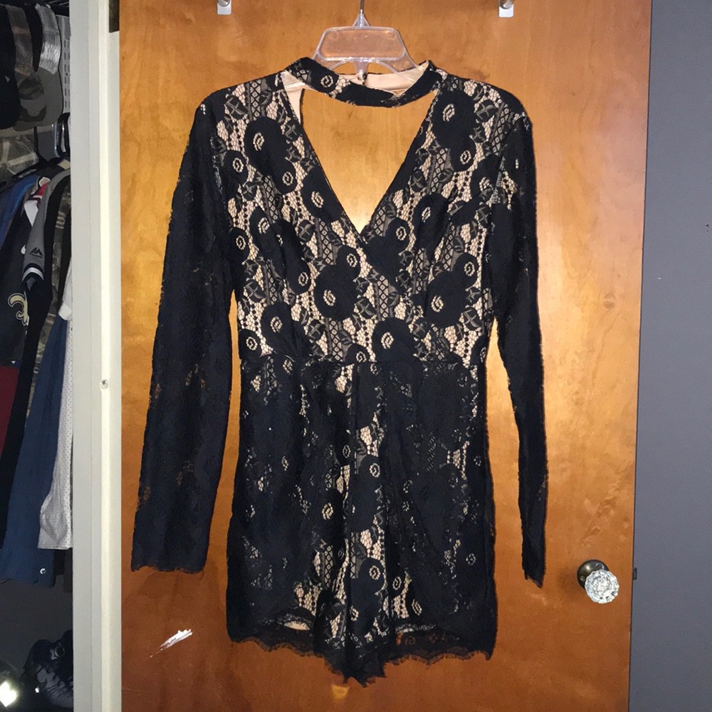 Black Lace Romper